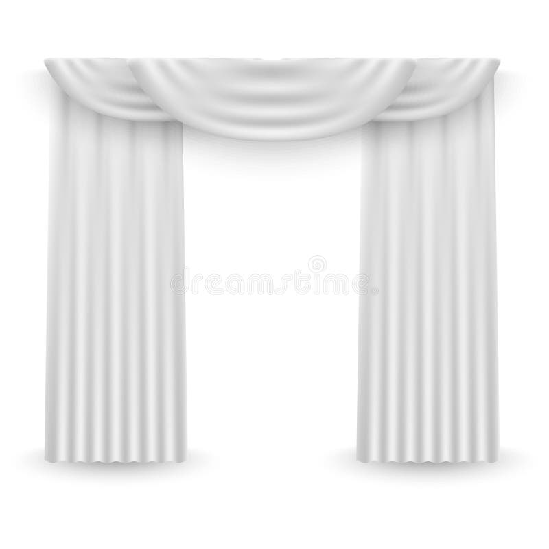 White Curtains On A White Background. Vector Stock Vector