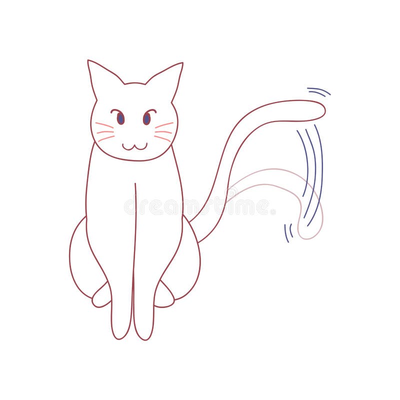 White Cute Cat Wagging Their Tail. Vector Illustration. Isolated on White Background. Stock Vector - Illustration of animal, kitten: 106038802 White Cute Cat Wagging Their Tail. Vector Illustration. Isolated on White Background. Stock Vector - Illustration of animal, kitten: 106038802