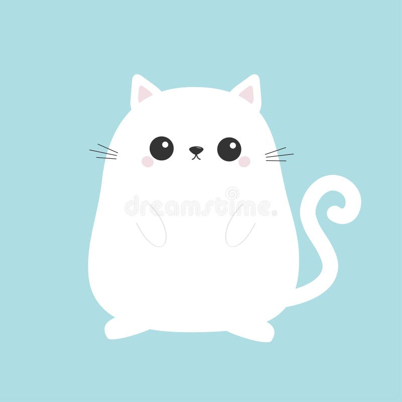 Cute sitting cat icon. Funny cartoon character. Kawaii animal