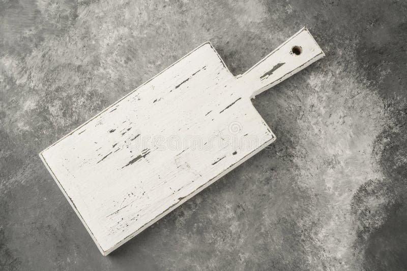 White Cutting Board on a Gray with Copy Space Stock Image Image of