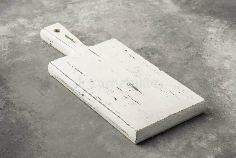 White Cutting Board on a Gray with Copy Space Stock Photo Image of
