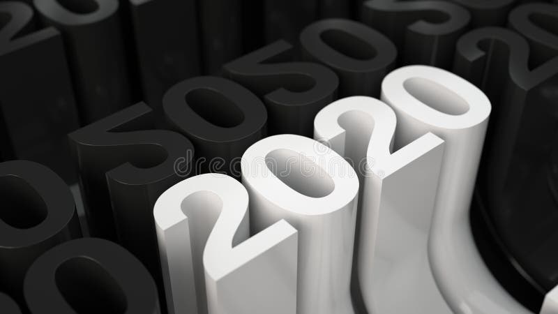 White 2020 3D number in grid of black figures stock illustration White 2020 3D number in grid of black figures stock illustration
