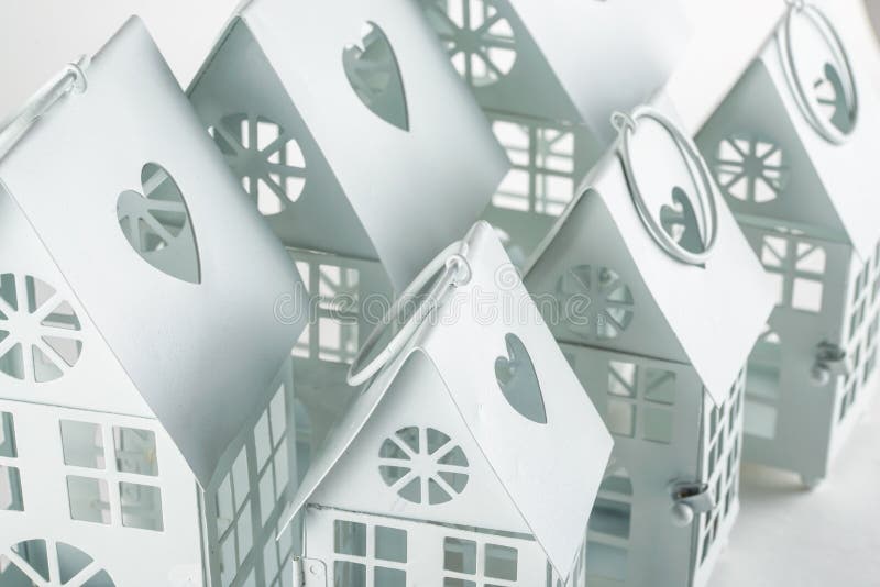White decorative houses stock image. Image of leisure 63398699