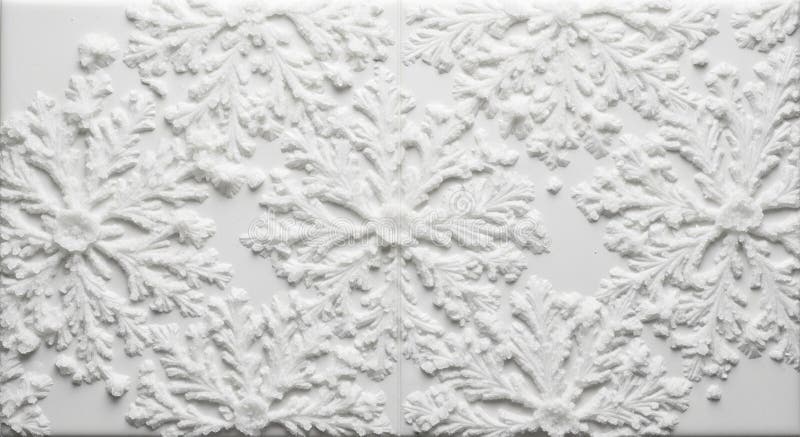 White decorative plaster features a symmetrical vector illustration