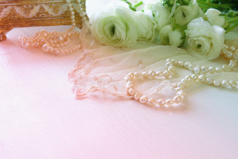 White Delicate Lace Fabric and White Flowers Stock Photo Image of