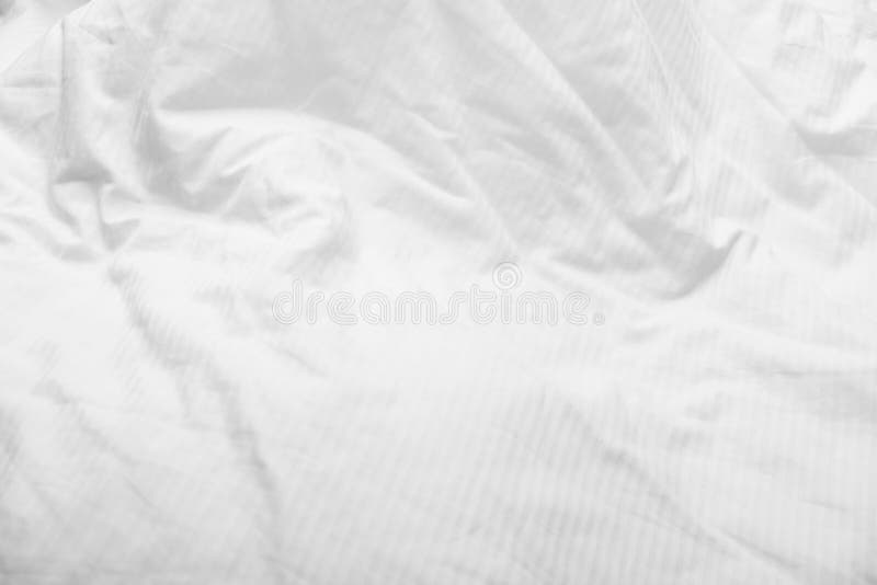 White Delicate Soft Background of Fabric or Bedding Sheet Stock Photo