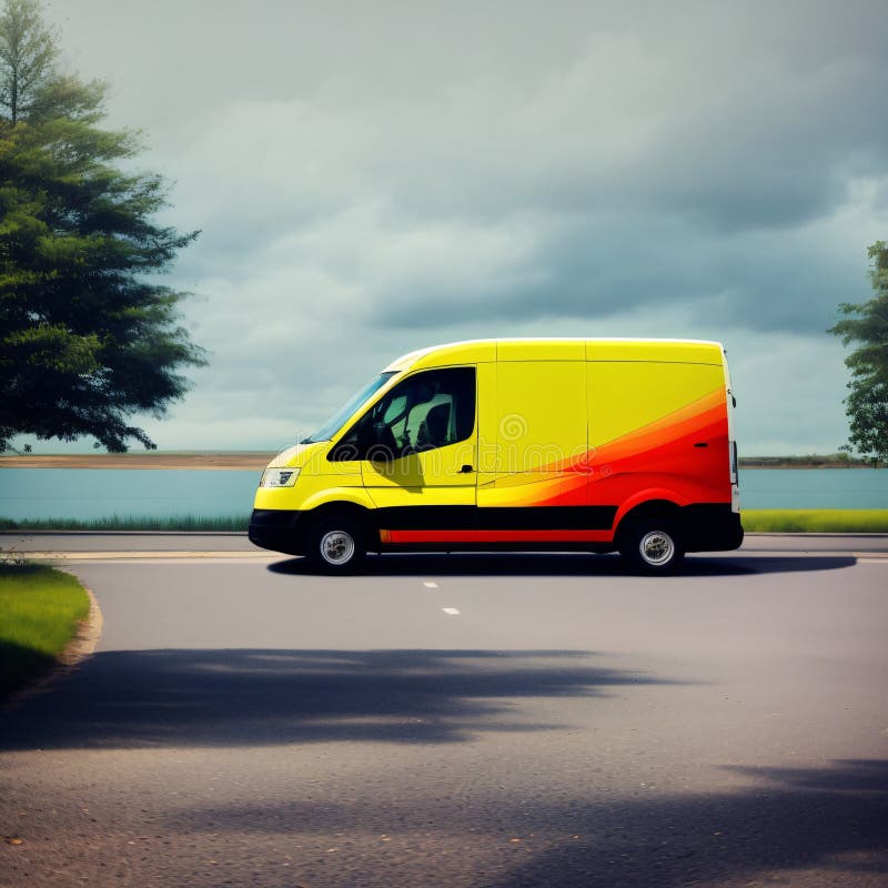 White Delivery Van Isolated from White Background. Generative AI Stock ...