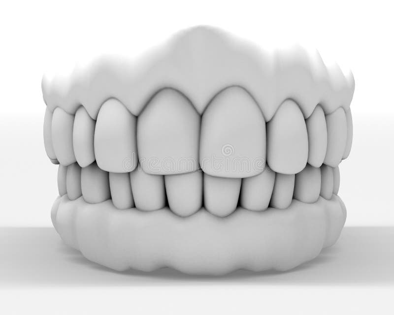 Tridimensional imagen de blanco prótesis dental en blanco.