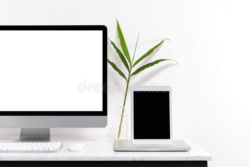 White Desktop Computer for Mockup Your Advertise. Stock Photo Image of blank, monitor 120941810