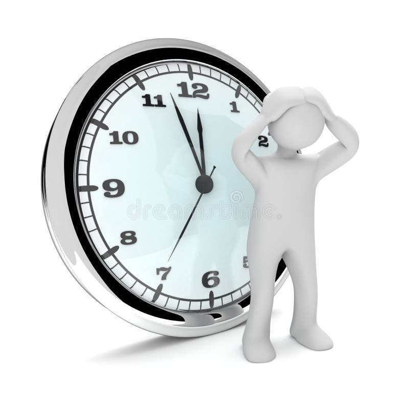 Desperate Manikin Clock vector illustration