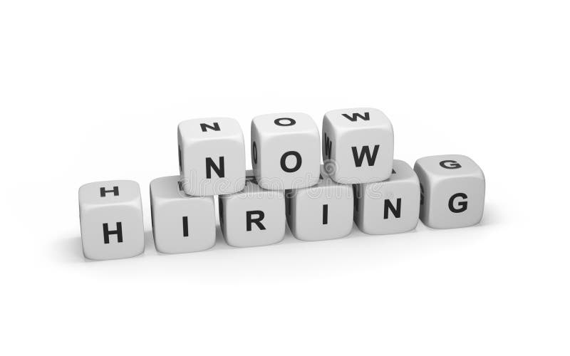 White we are Hiring Text on Orange Background, Recruitment, Human Resources or Job Vacancy