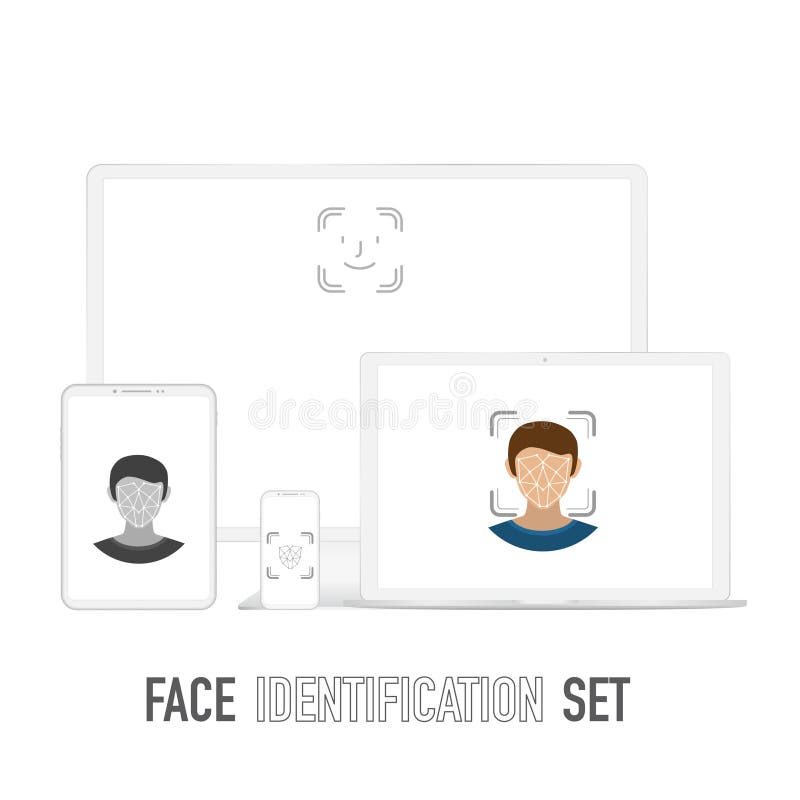 White Digital Gadgets Face ID Stock Vector Illustration of biometric, detection 248823301