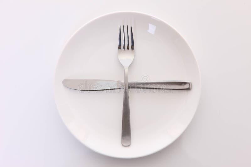 White Dish on the White Table with Cutlery Meaning READY for NEXT PLATE