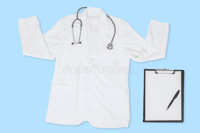 White Doctor Coat and Clipboard Stock Photo Image of medicine, medical 46847866