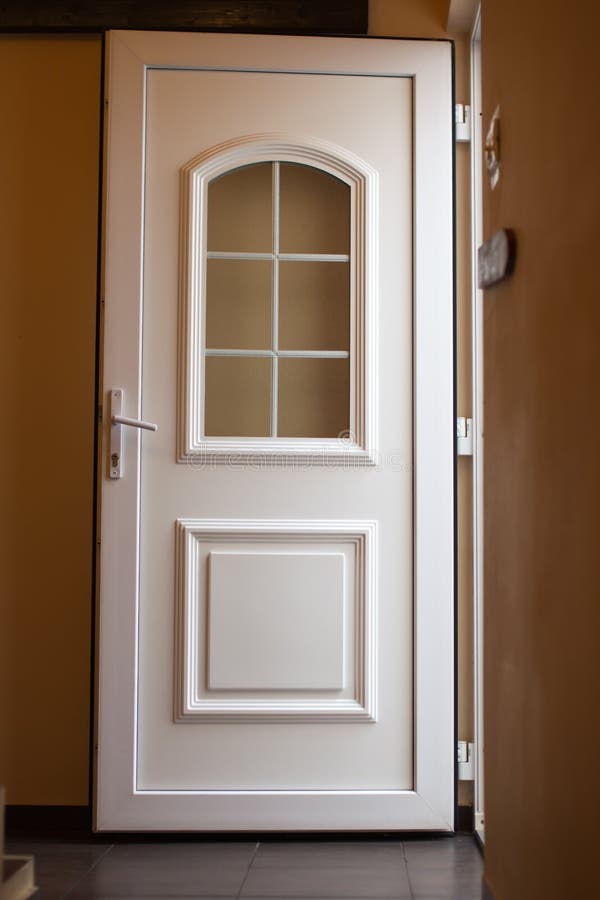 White door stock image. Image of residential, beige, door 33771649