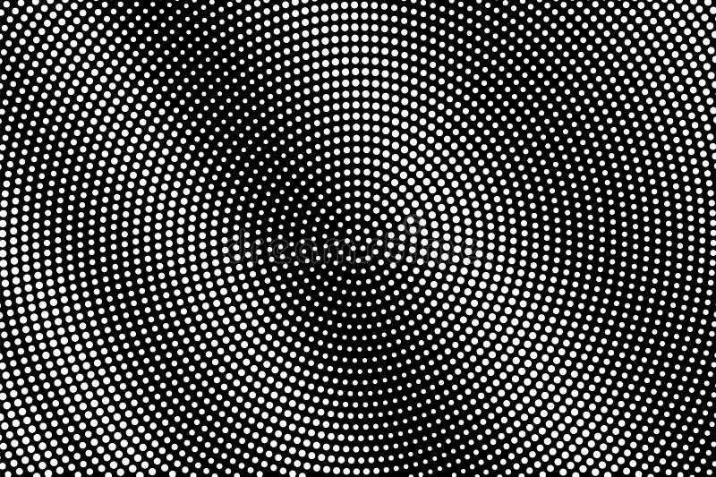 White Dots on Black Background. Contrast Bright Halftone Vector Texture