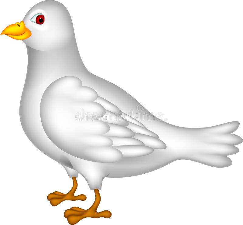 White dove cartoon royalty free illustration