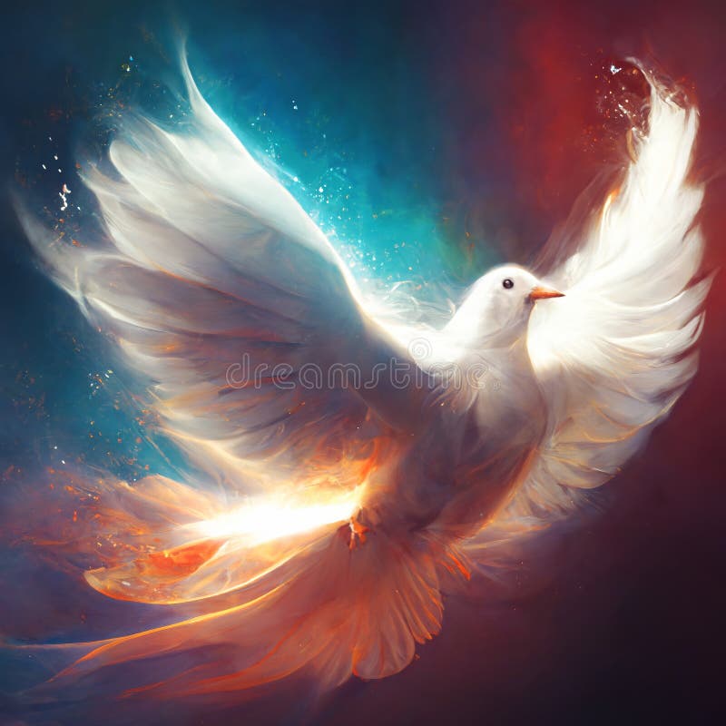 White Dove Holy Spirit vector illustration