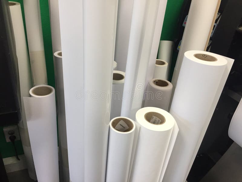 White drawing paper rolls stock photo. Image of plan 112740758