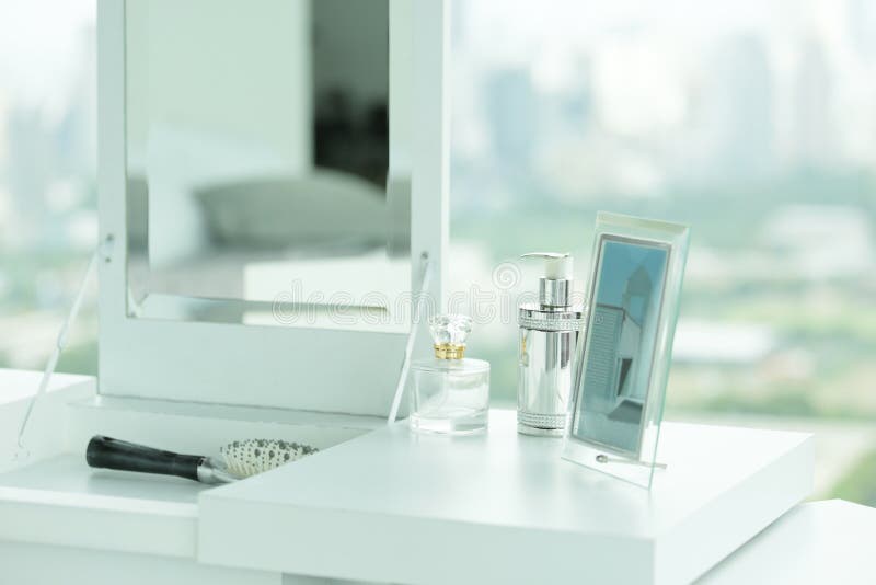 White dressing table stock photo. Image of decoration 93932782