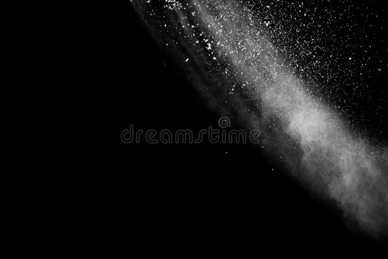 White Dust Particles Exhale in the Air. Stock Image Image of flour