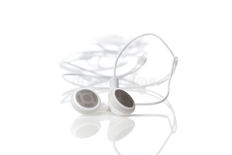 White ear buds against a white background