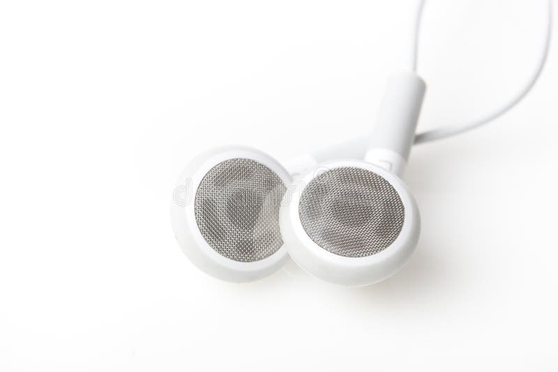 White ear buds against a white background