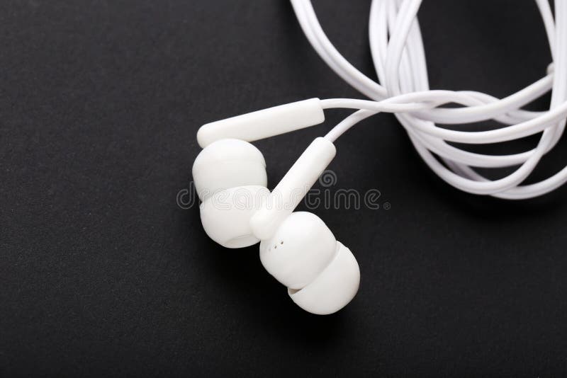 White earphones stock photo. Image of portable, communication 174131962