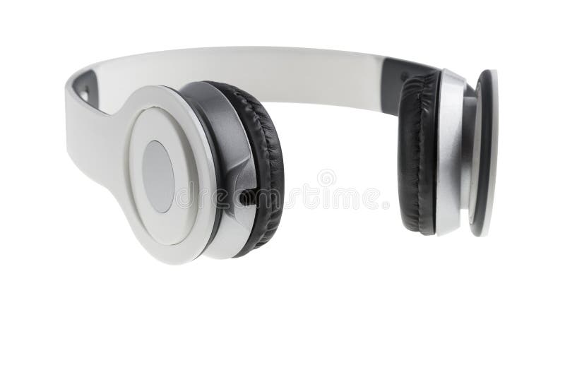 White Earphones with Black Padding Stock Image Image of earphones