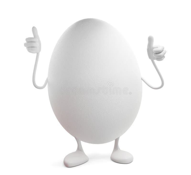 White Easter Egg Thumbs Up 3d-illustration Stock Illustration ...