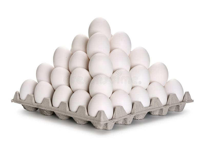 Pyramid from white eggs