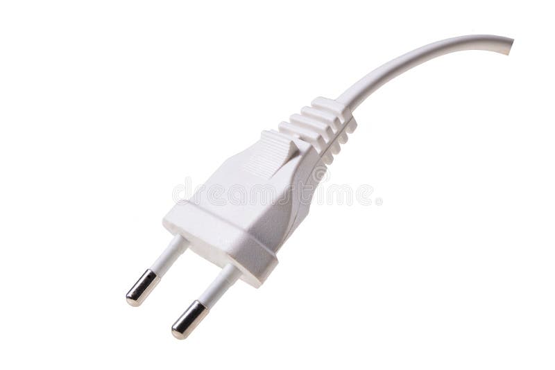 White Electric Plug with Cable. Accessories for Powering Home
