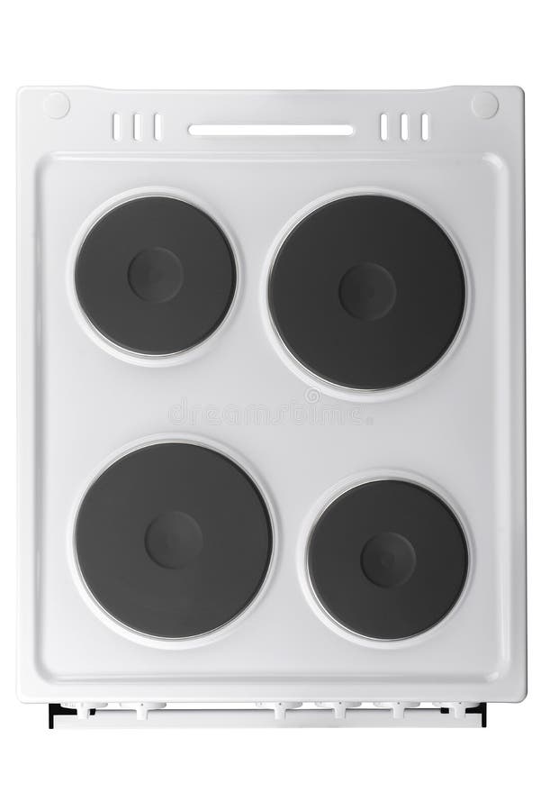 White Electric Stove Isolated on a White Background Stock Image Image