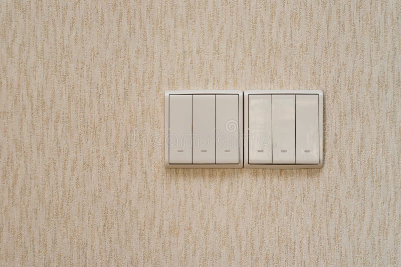 White electrical switches stock photo
