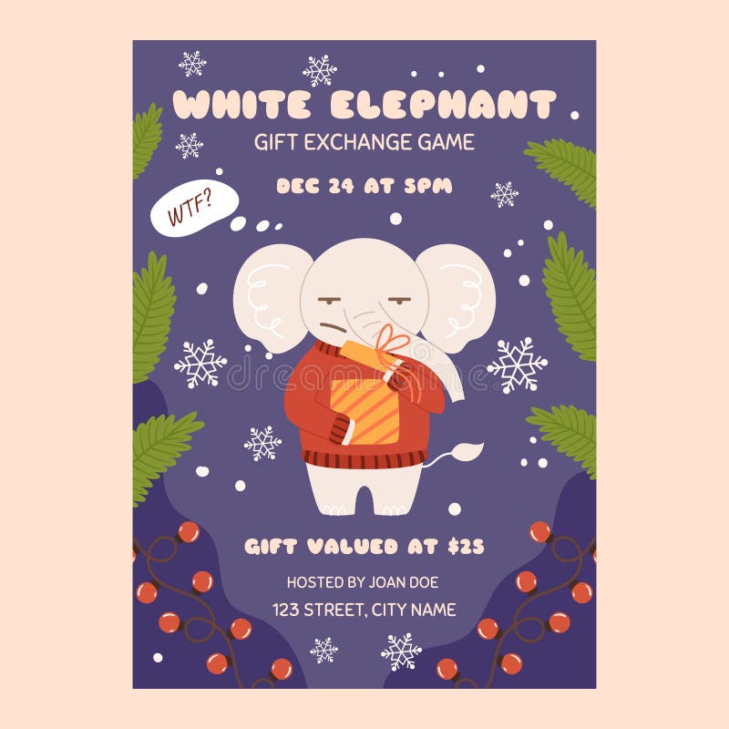 White Elephant Christmas Stock Illustrations – 937 White Elephant Christmas  Stock Illustrations, Vectors & Clipart - Dreamstime