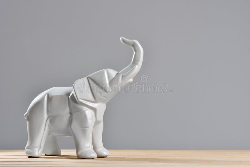 White Elephant Statues in Geometry Style with a Copy Space Stock Photo Image of standing