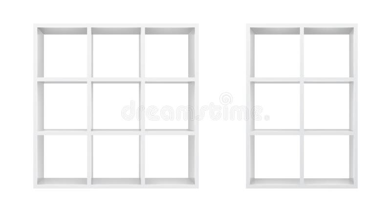 White Empty Bookshelf Template Realistic Isolated Vector Stock Vector White Empty Bookshelf Template Realistic Isolated Vector Stock Vector