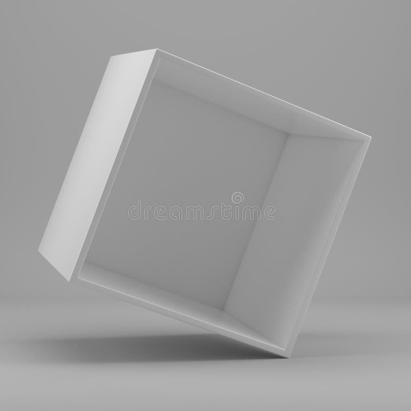 White empty clean shelf box stock photos