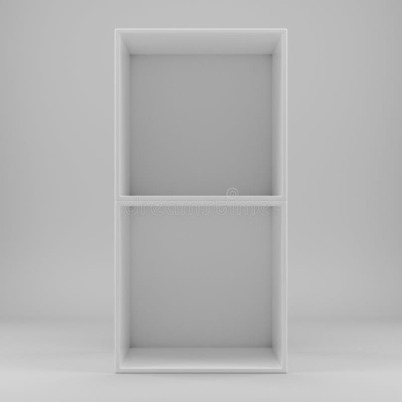White empty clean shelf box royalty free stock images