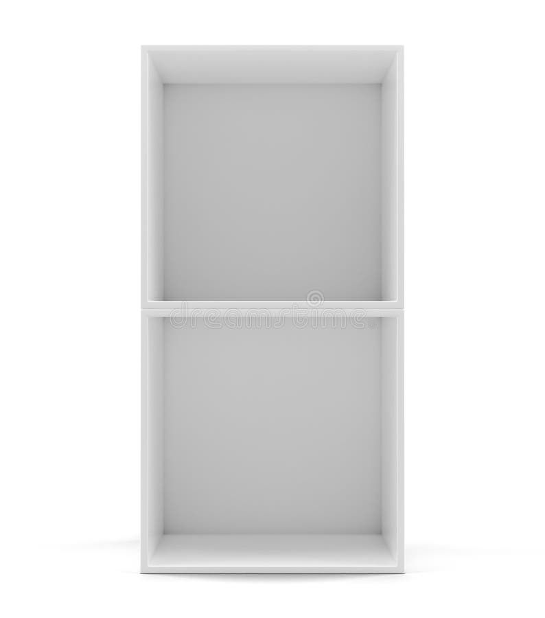 White empty clean shelf box royalty free stock photo