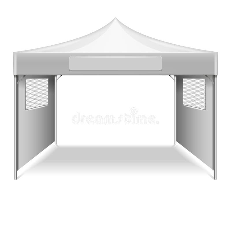 White Empty Folding Tent, Marquee Vector Template Stock Vector ...