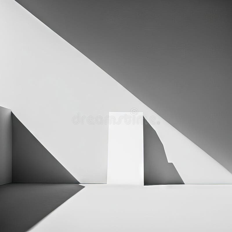 White empty room. abstract geometric scene. 3d render vector illustration
