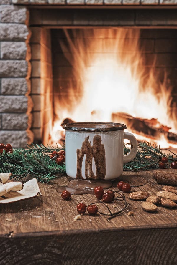 Chocolate Fireplace Hot Scene Winter Stock Photos - Free & Royalty-Free ...