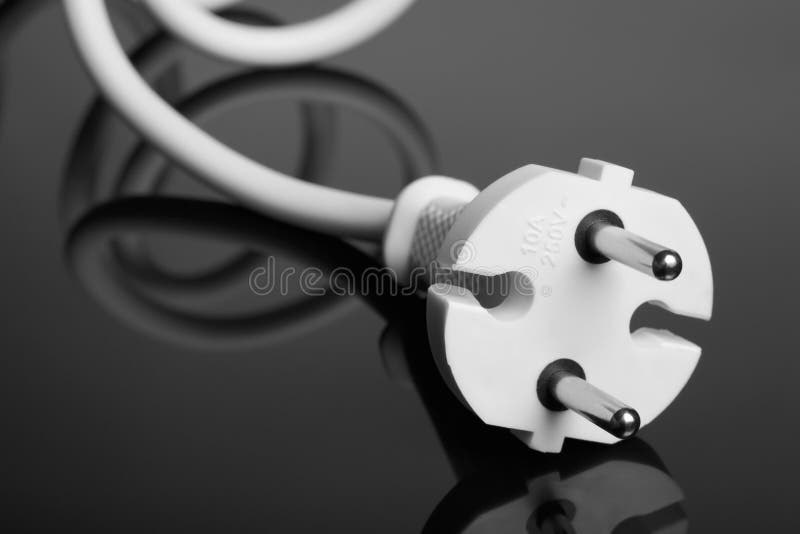 White Europe Standard Power Plug Over Black Stock Photo Image of male