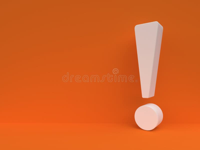 White exclamation mark against orange wall. royalty free illustration White exclamation mark against orange wall. royalty free illustration
