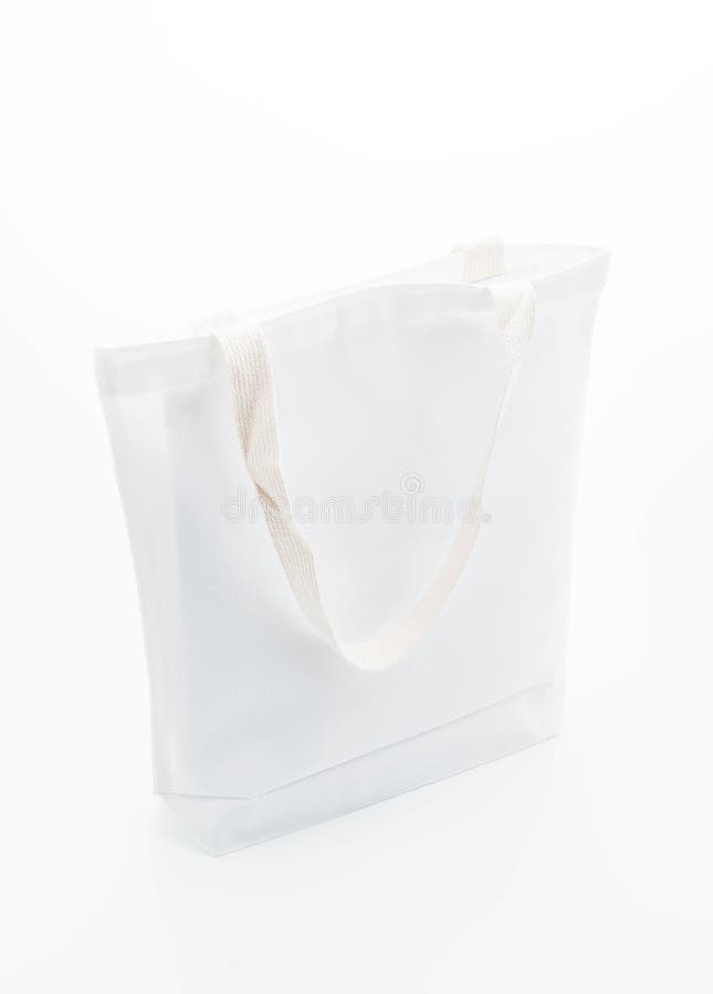 White fabric bag stock photography