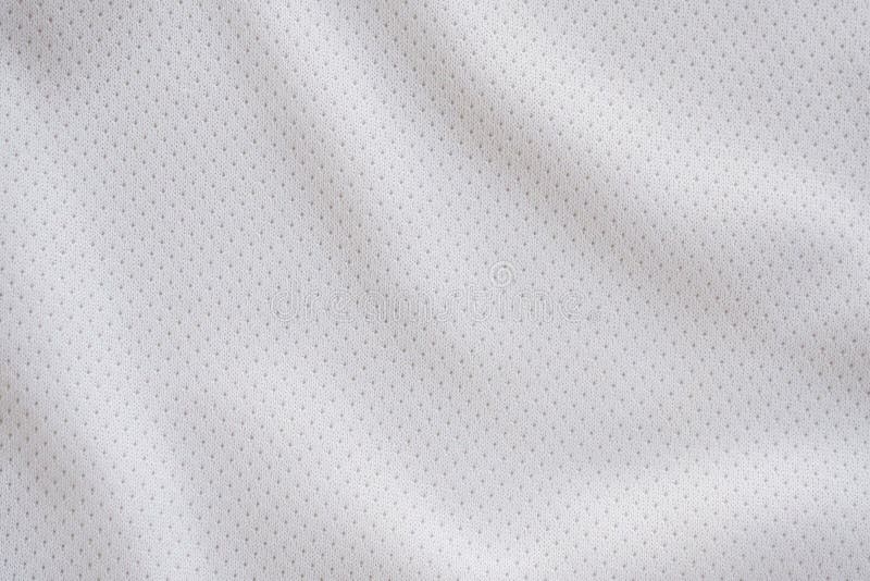 White fabric sport clothing football jersey with air mesh texture