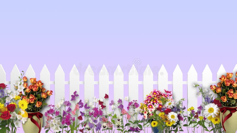 White fence with flowers