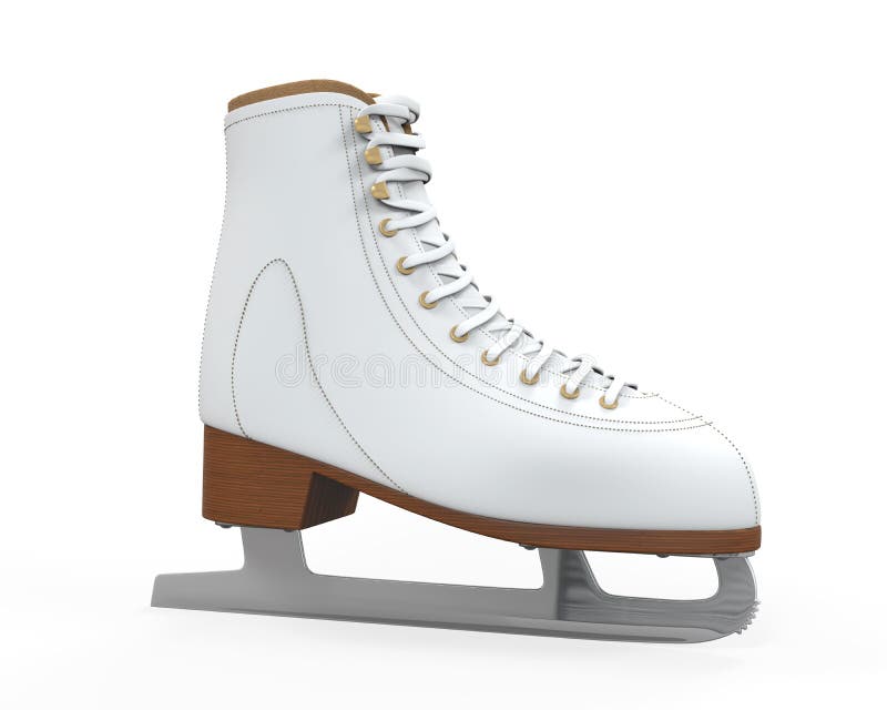 White Figure Skates Isolated Stock Illustration Illustration of