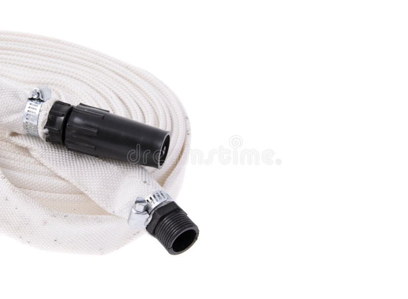 White Fire Hose Isolated